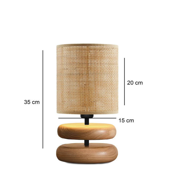 Opviq Lámpara de Mesa de Madera y Bambú Beige Opviq Lámpara de Mesa de Madera y Bambú Beige